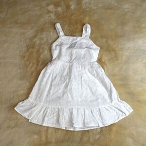 Cat & Jack Sun Dress Size 6/6X Small White Cotton Floral Sleeveless Ruffled
